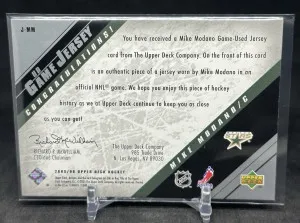 Mike Modano 2005-06 Upper Deck UD Game Jersey Relic #J-MM Stars back