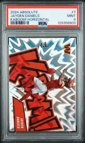 2024 Panini Absolute Kaboom! Horizontal Jayden Daniels PSA 9 front