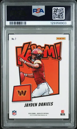 2024 Panini Absolute Kaboom! Horizontal Jayden Daniels PSA 9 back