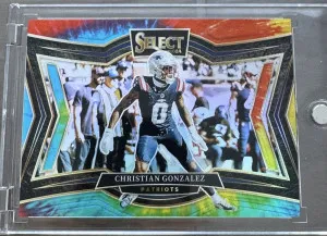 Christian Gonzalez- 2024 Panini Select Tie-Dye Prizm Field Level /25 front