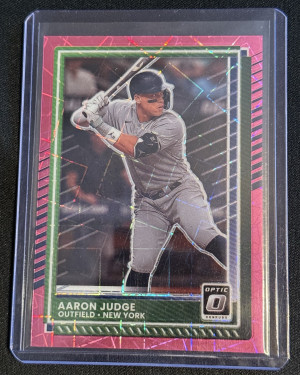 2025 Donruss Baseball Optic Pink Velocity #/79 Aaron Judge front