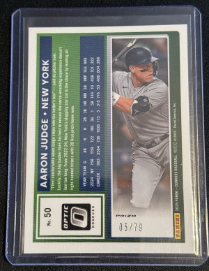2025 Donruss Baseball Optic Pink Velocity #/79 Aaron Judge back
