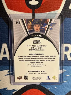 Dalibor Dvorsky Red Rainbow Rookie Auto back