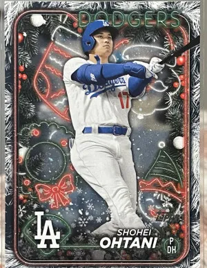 2024 Topps Holiday - Shohei Ohtani #H1 Holiday Tree Metallic Black Parallel front