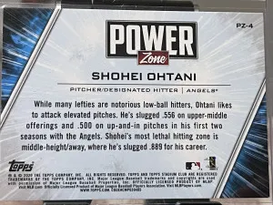 2020 Topps Stadium Club - Power Zone Shohei Ohtani #PZ-4 Purple Parallel back
