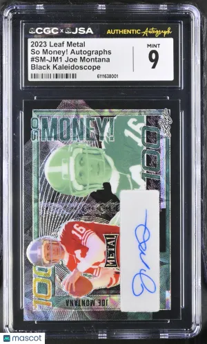 Joe Montana 2023 Leaf Metal #SM-JM1 Black Kaleidoscope /3 Auto CGC/JSA Authentic front