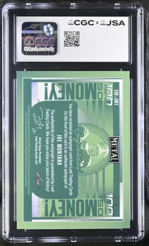 Joe Montana 2023 Leaf Metal #SM-JM1 Black Kaleidoscope /3 Auto CGC/JSA Authentic back