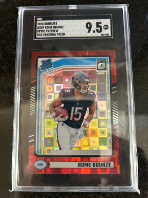 2024 Donruss #309 Rome Odunze Optic Preview Red Pandora Prizm front