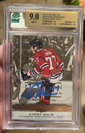2019-20 Upper Deck The Cup Signature Renditions #SRKD Kirby Dach MNT 9 front