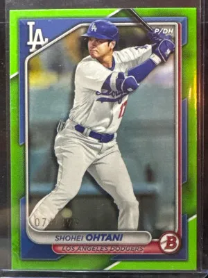 2024 Bowman Shohei Ohtani #33 Neon Green Border /399 Dodgers Angels MVP GOAT front