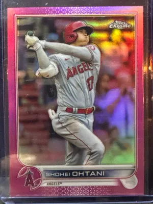 2022 #1 Shohei Ohtani Topps Chrome Baseball Pink Refractor Los Angeles Angels front