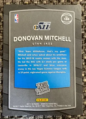 Donovan Mitchell Rookie Card back