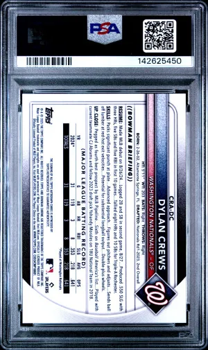 2025 Bowman Chrome Rookie Autographs Dylan Crews Gold Ref /50 back