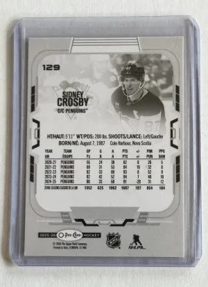 2025-26 O-Pee-Chee Black And White Variant Sidney Crosby back