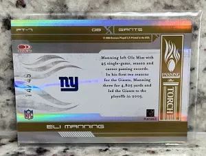 2006 Donruss Elite Passing The Torch Gold Eli Manning Auto 14/49 back