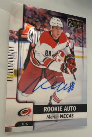 Martin Necas, 2017-18 O-pee-Chee Platinum Rookie Auto front
