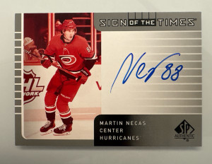 Martin Necas, 2021-22 SP Authentic Sign Of The Times Auto front