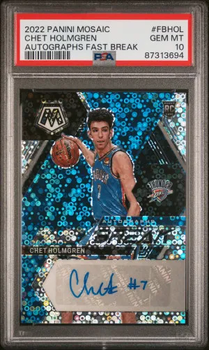 2022 Panini Mosaic Autographs Fast Break Chet Holmgren Autographs Fast Break front