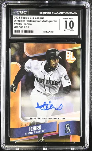 2024 Topps Big League Wrapper Redemption Autographs #WRA-I Ichiro CGC 10 front