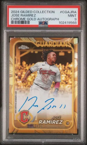 2024 Topps Gilded Collection Topps Chrome Gold Autographs Jose Ramirez front