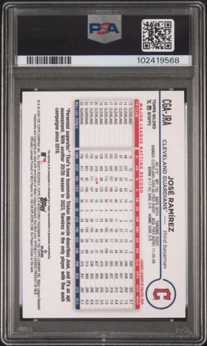 2024 Topps Gilded Collection Topps Chrome Gold Autographs Jose Ramirez back