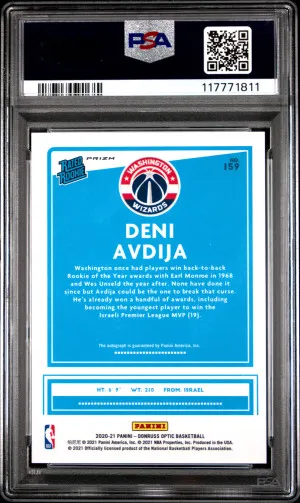 2020 Panini Donruss Optic Deni Avdija Autograph-Purple back