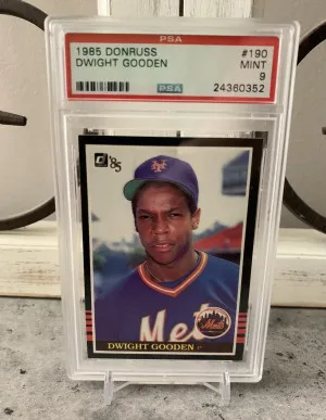 1985 Donruss Dwight Gooden Rookie Card.  Card #190 front