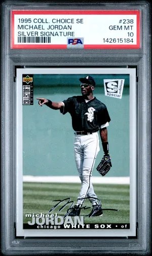 Michael Jordan 1995 Collector's Choice Se Silver Signature PSA 10 front