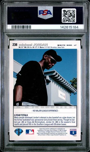 Michael Jordan 1995 Collector's Choice Se Silver Signature PSA 10 back
