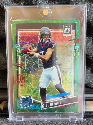 2023 Donruss Optic CJ STROUD GREEN VELOCITY RATED ROOKIE SSP front