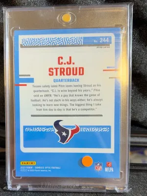 2023 Donruss Optic CJ STROUD GREEN VELOCITY RATED ROOKIE SSP back
