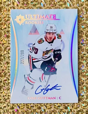 2023-24 UD Ultimate Collections #144 Cole Guttman Ultimate Rookies Auto /299 RC Blackhawks