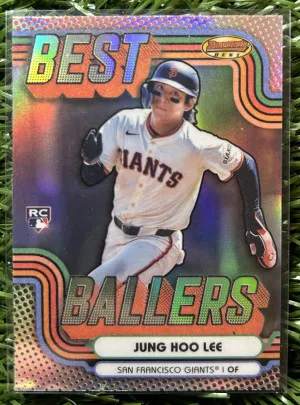 2024 Bowman's Best Jung Hoo Lee RC Best Ballers Refractor BB-29 front