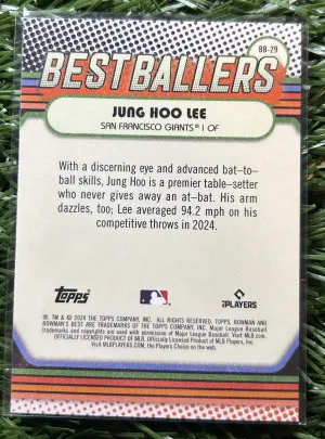 2024 Bowman's Best Jung Hoo Lee RC Best Ballers Refractor BB-29 back