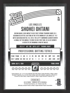 2018 Shohei Ohtani #56 [Base] Rookie back