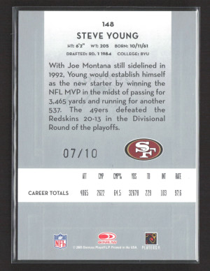 2005 Donruss Classics Steve Young back