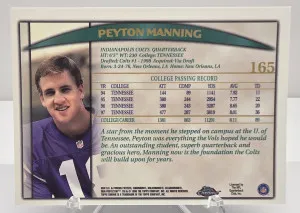 Peyton Manning 1998 Topps Chrome Draft Picks Rookie RC HOF back