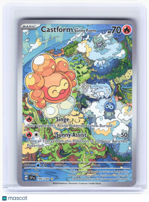 Surging Sparks Castform Sunny Form Foil Illustration Rare #195/191 front