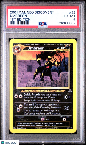 Neo Discovery Umbreon 1st Edition PSA 6 #32 front