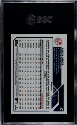 2023 Topps Chrome Aaron Judge SP SGC 10 back