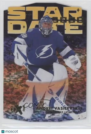 2023-24 Skybox E-X 2000 Star Date 3000 Andrei Vasilevskiy SD-23 Gold Speckle /25 front
