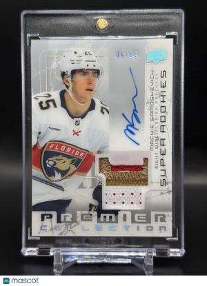 2023-24 UD Premier Mackie Samoskevich Super Rookies Patch Auto /99 RPA front