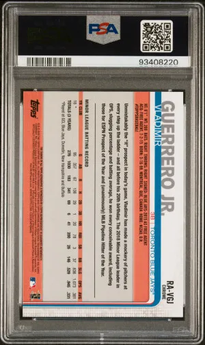 2019 Topps Chrome Vladimir Guerrero Jr. Rookie Autographs Psa 10 back