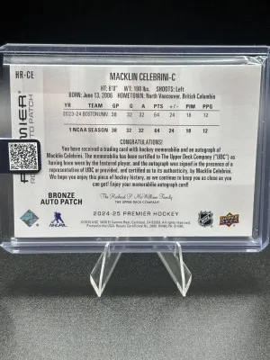 Macklin Celebrini premier RPA back
