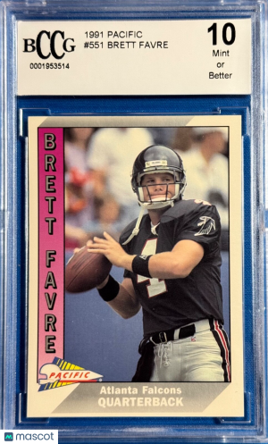 1991 Pacific Brett Favre #551 [Base] Rookie BCCG 10 front
