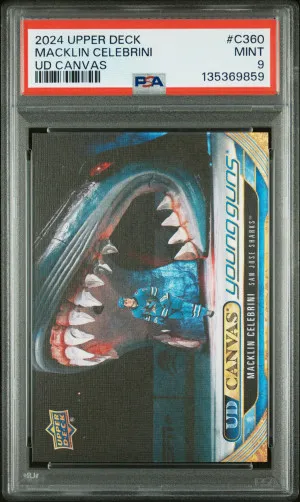 2024 Upper Deck Macklin Celebrini UD Canvas Young Guns #C360 PSA 9 front