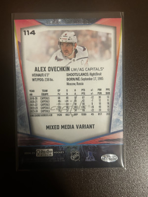 2024-25 OPC Platinum Alex Ovechkin #114 Mixed Media Variant back