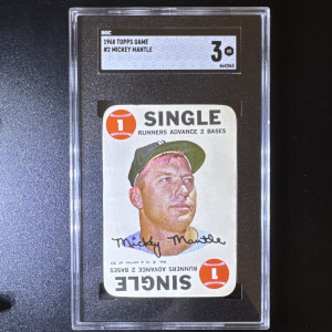 1968 Topps Game Mickey Mantle SGC 3 front