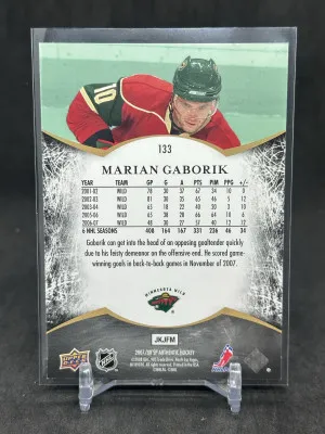 Marian Gaborik 2007-08 Upper Deck SP Authentic Notables /100 #133 Wild back