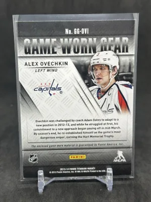 Alex Ovechkin 2013-14 Panini Titanium Game Used Gear Jersey #GG-OVI Capitals back